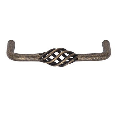 Antique D Pull Handle, Iron, Brass, Pewter Finish 96mm Secondary image