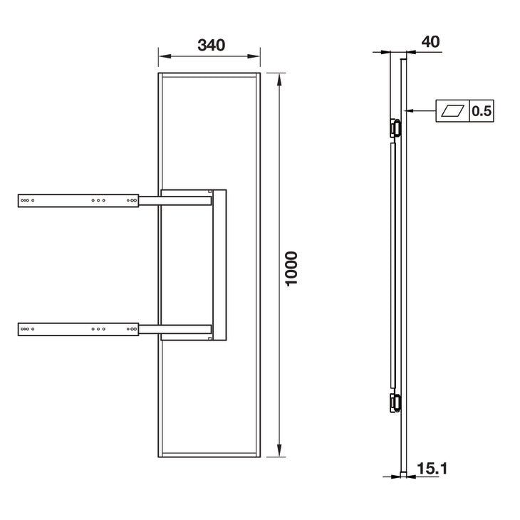 Extendable Wardrobe Mirror – 180° Swivel, Black Aluminum Secondary image