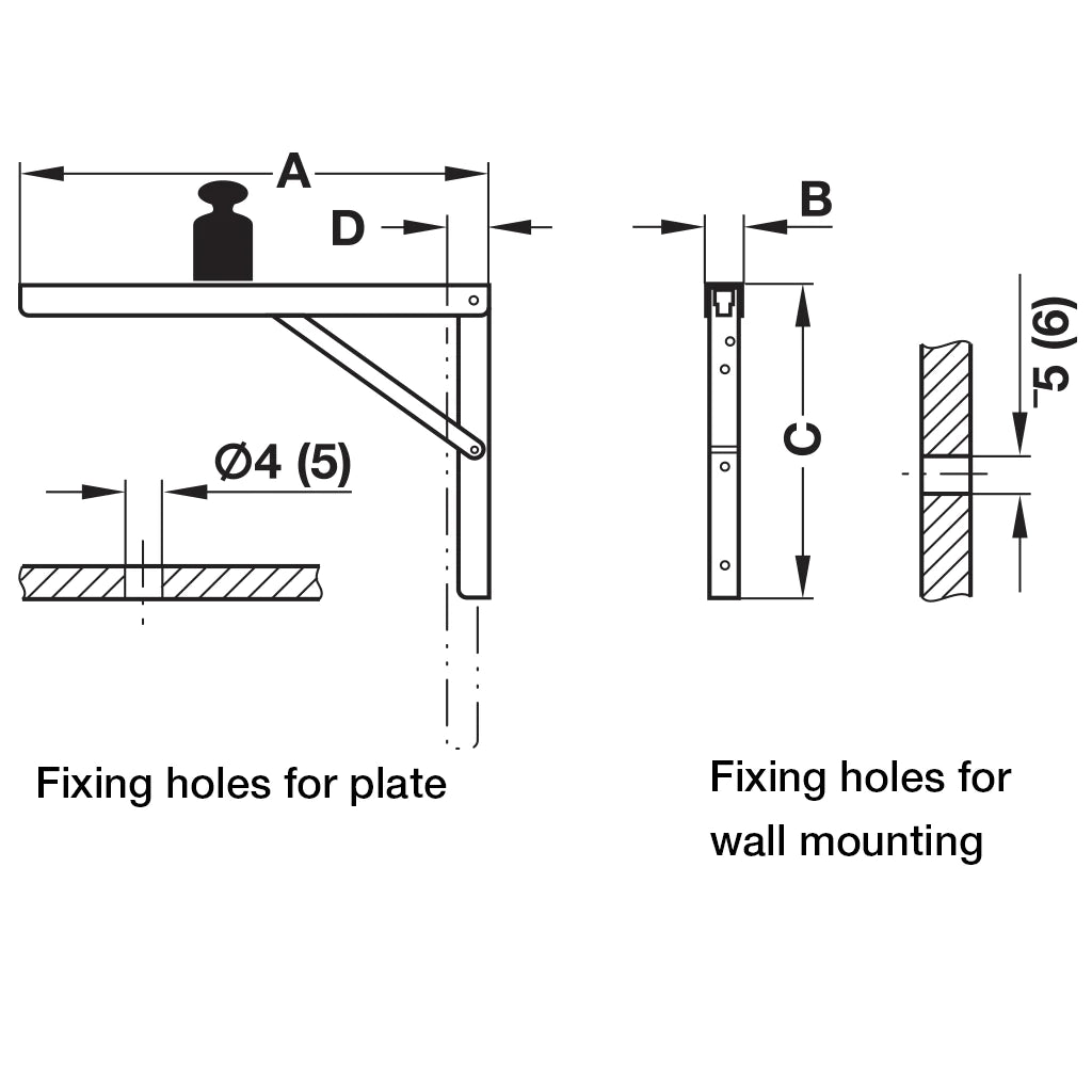 Hafele Adjustable Folding Bracket