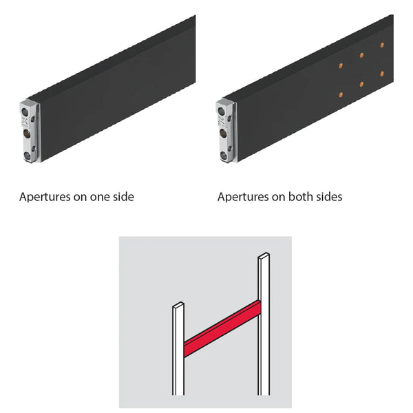 Hafele DressCode Aluminium Frame, Foil-covered finish