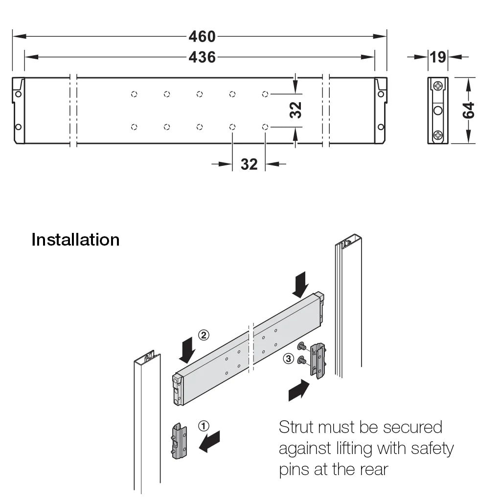 Hafele DressCode Aluminium Frame, Foil-covered finish