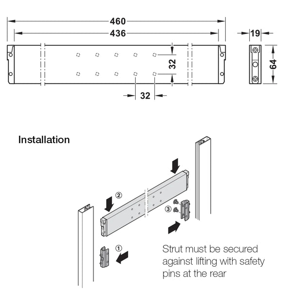Hafele DressCode Aluminium Frame, Foil-covered finish