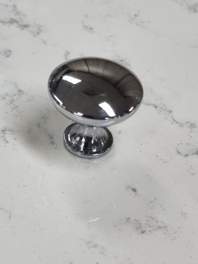 Hafele Polished Chrome Knob, Mushroom Style - 28mm
