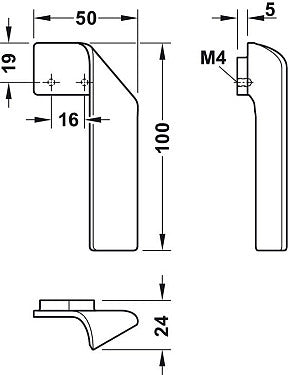 Furniture Handle, Decorative Futuristic Pull Handle H2155