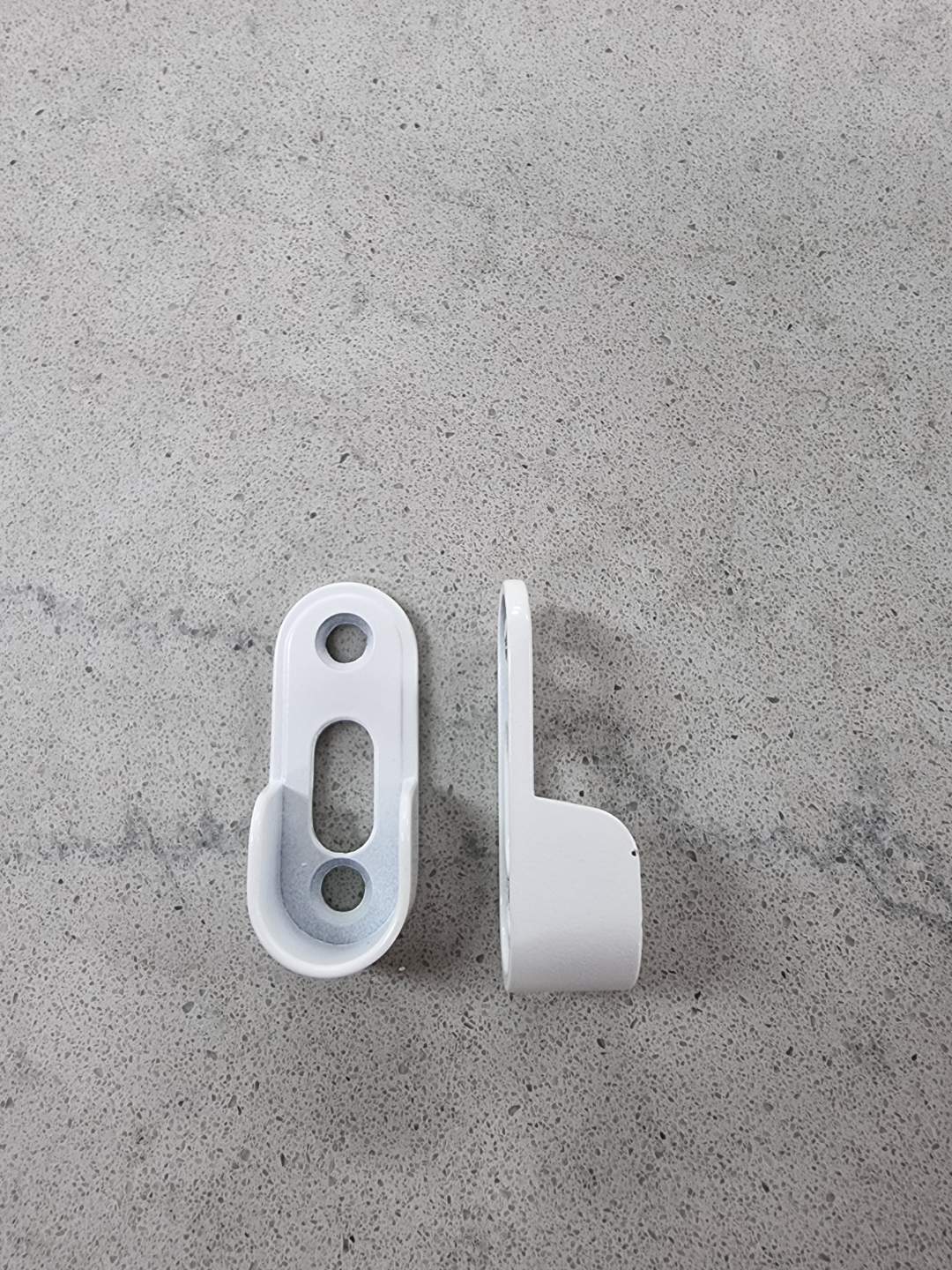 White Wardrobe Rail End Brackets for Oval Hanging Rail 20mm Main image