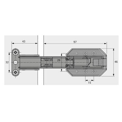 Hettich Kamat Guiding Hinge – 115° for Refrigerator Surrounds