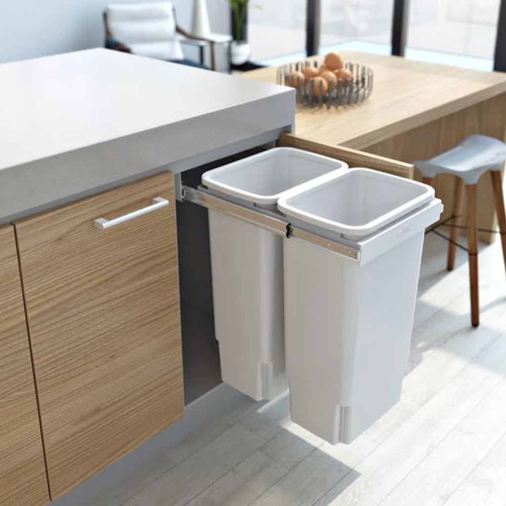 Hideaway Waste Bin Compact Soft-Close 2x35 Ltr (Door Pull) Main image