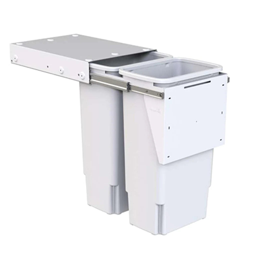 Hideaway Waste Bin Compact Soft-Close 2x35 Ltr (Door Pull)