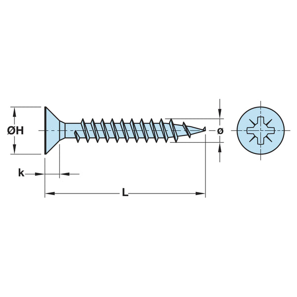 Hafele Hospa Pozidrive Countersunk Screws