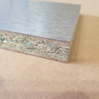 Stuck on board Brushed Aluminium Kickboard Laminate Height 150mm Main image