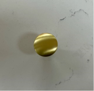 Stelvio Knob, 30mm Dia, Matt Gold
