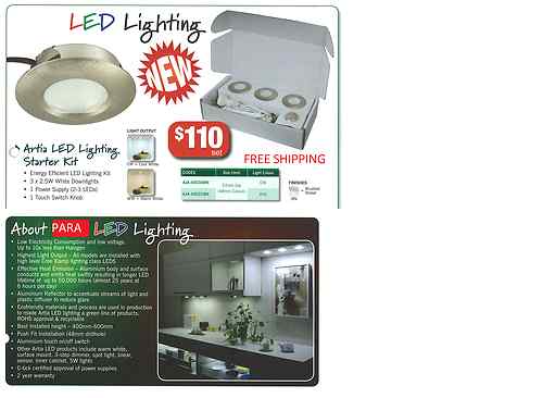 Kitchen cabinet white LED Lights Brushed Nickel Finish