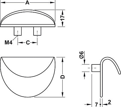 Black Matt Cup Pull Handle for Kitchen & Furniture Secondary image