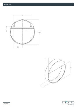 Momo Bau Circular Handle 90mm In Brushed Gold