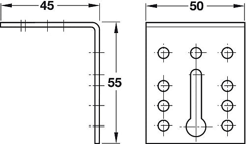 Screw-on Bracket, Steel, with 2 Keyholes, Mounting Plate Secondary image