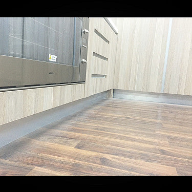 Brushed Aluminium Laminate Kitchen Kickboard (laminate sheet only)- Pack of Four 150mm