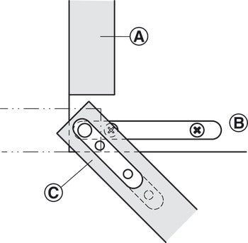 Pivot hinge, Steel, with identical flanges, Zinc plated finish