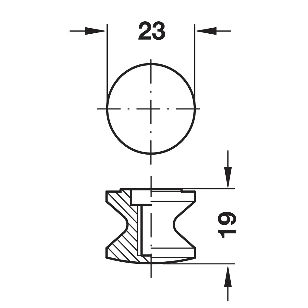 Hafele Push Button, Nickel-plated matt