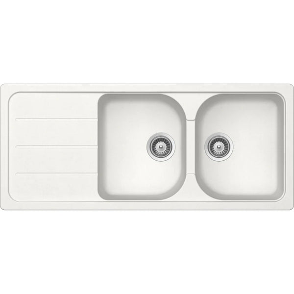 Hafele Quartz Double Bowl Sink with Drainer