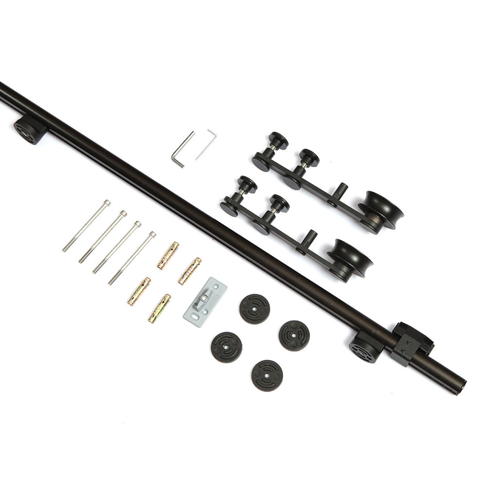 Rivvi 80BD Top Hung Soft Close Sliding Door System 2.0m, Black