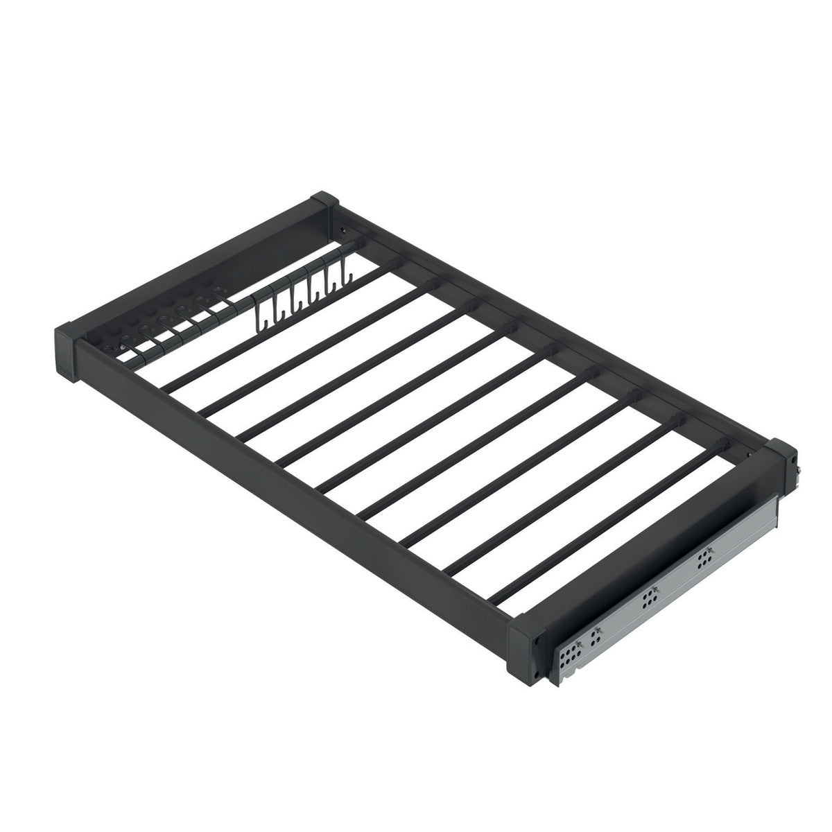 Soft Close Pull-Out Trouser Rack 600mm, Aluminium