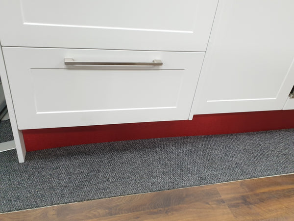 Red Brushed Look Finish Laminate Kitchen Kickboard Height 150mm