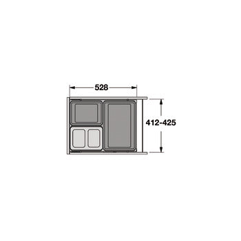 Hailo Euro Cargo ST45 Waste Bin, Dual Compartment