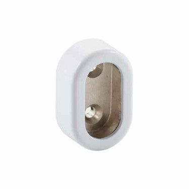 2 X Flange For Oval Wardrobe Tube With Cover, Matt White, Screw Fix Main image