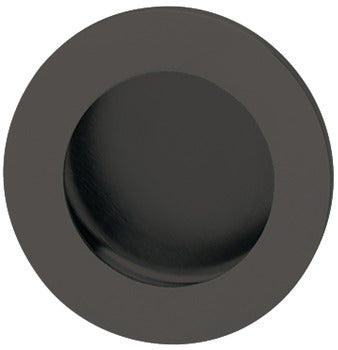 Matt Black Flush Pull Round Handle, Stainless Steel Main image