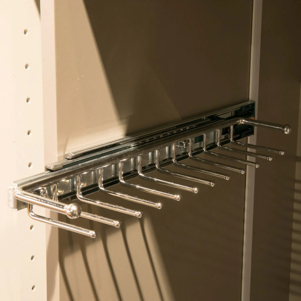 Starax Pull-Out Tie Rail Rack, Chrome polished