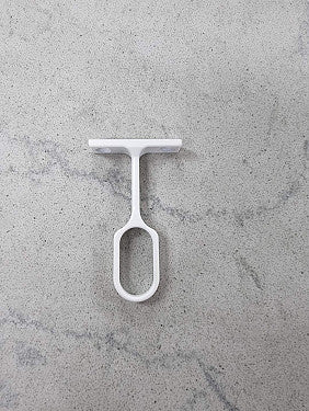 White Wardrobe Rail Mid Support, Oval Mid Rail Support 30 x 15 Main image
