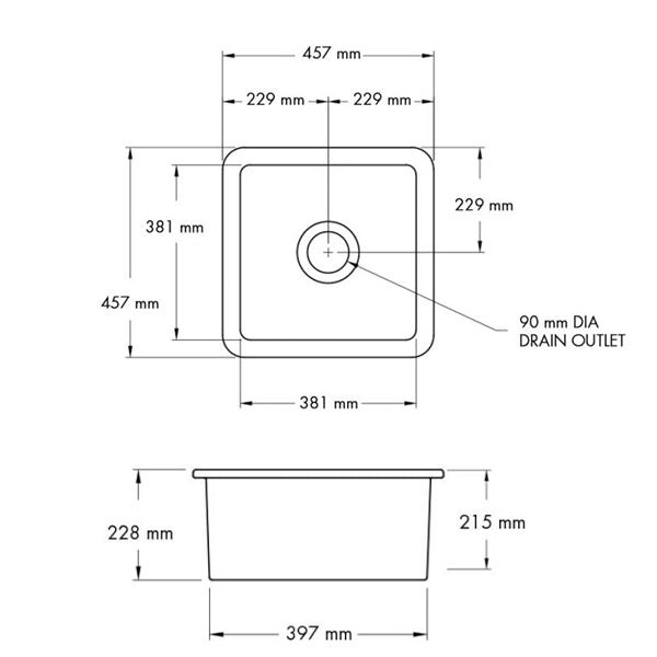 Cuisine 46 Single Bowl Sink, White