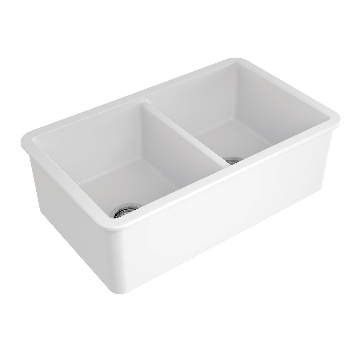 Cuisine 81 Double Bowl Sink, Fine Fireclay, White