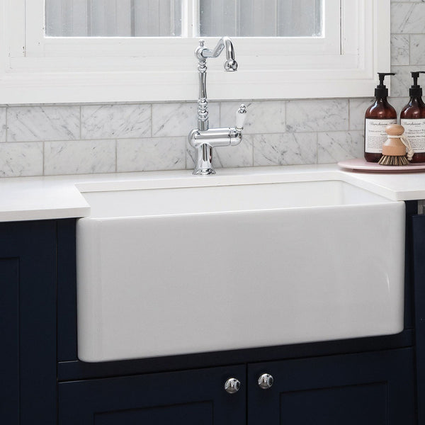 Novi 75 Single Bowl Butler Sink, Fine Fireclay