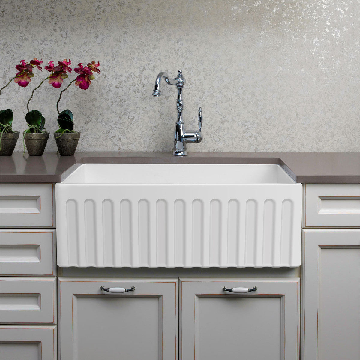 Novi 75 Single Bowl Butler Sink, Fine Fireclay Secondary image