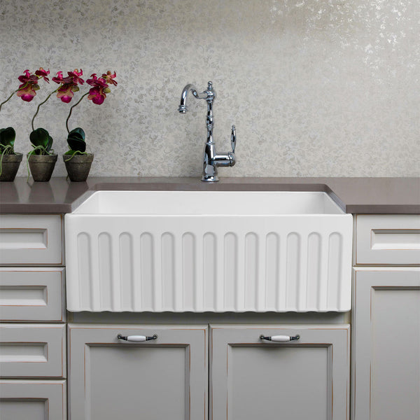 Novi 75 Single Bowl Butler Sink, Fine Fireclay