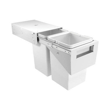 Tanova Simplex Twin Waste Bin - 300mm 2 X 12L, White