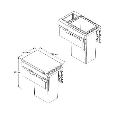 VS Envi Space XX, Pro Waste Bin, 300mm, 1 X 32L & 1 X 1.2L Secondary image