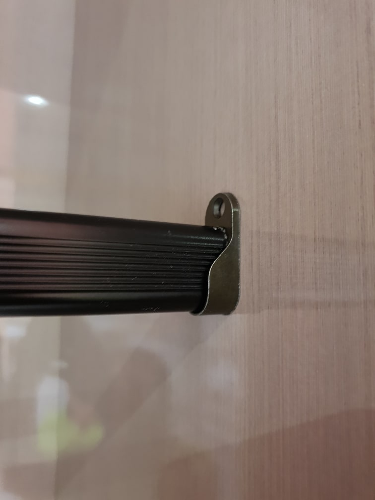 1 Set of black wardrobe rail support 20 mm wide suitable for oval rail Main image
