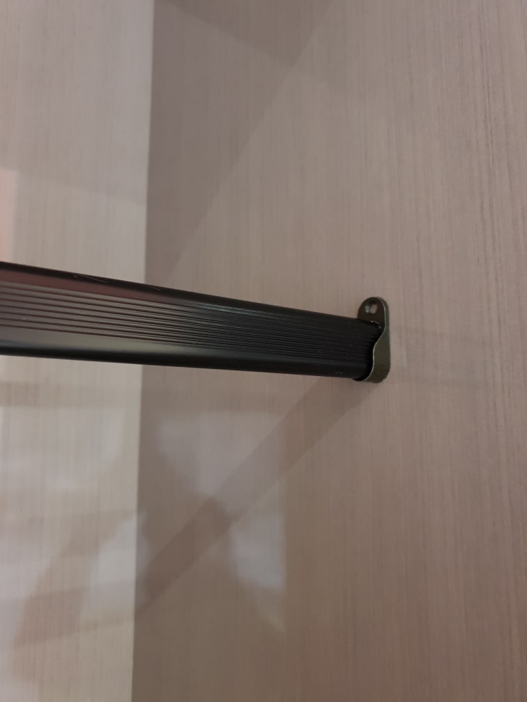 Wardrobe Rail Aluminium Black Oval, hangs clothes Main image