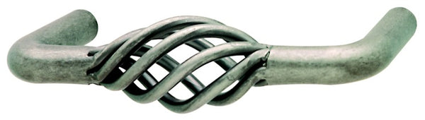 Antique D Pull Handle, Iron, Brass, Pewter Finish 96mm