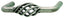 Antique D Pull Handle, Iron, Brass, Pewter Finish 96mm
