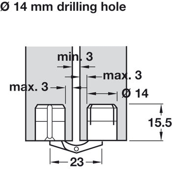 Hinge, Zysa, for concealed mounting, Matt finish
