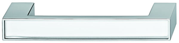Furniture Handle - Zinc Alloy, White Glass