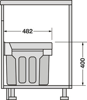 Hafele Hailo Tandem Waste Bin