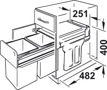 Hafele Hailo Tandem Waste Bin