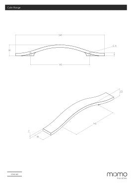 Momo Calin Timber Bow Handle 160mm In Black Woodgrain