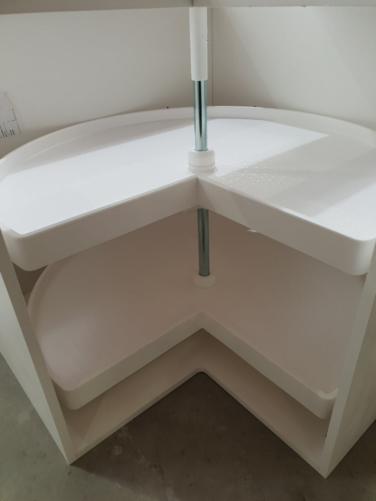 Plastic kitchen cabinet lazy susan full rotation storage shelf Main image