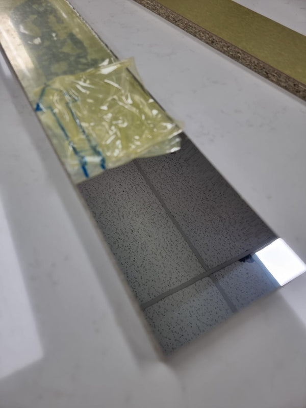 Stuck on board mirror Aluminium Kickboard Laminate Height 150mm