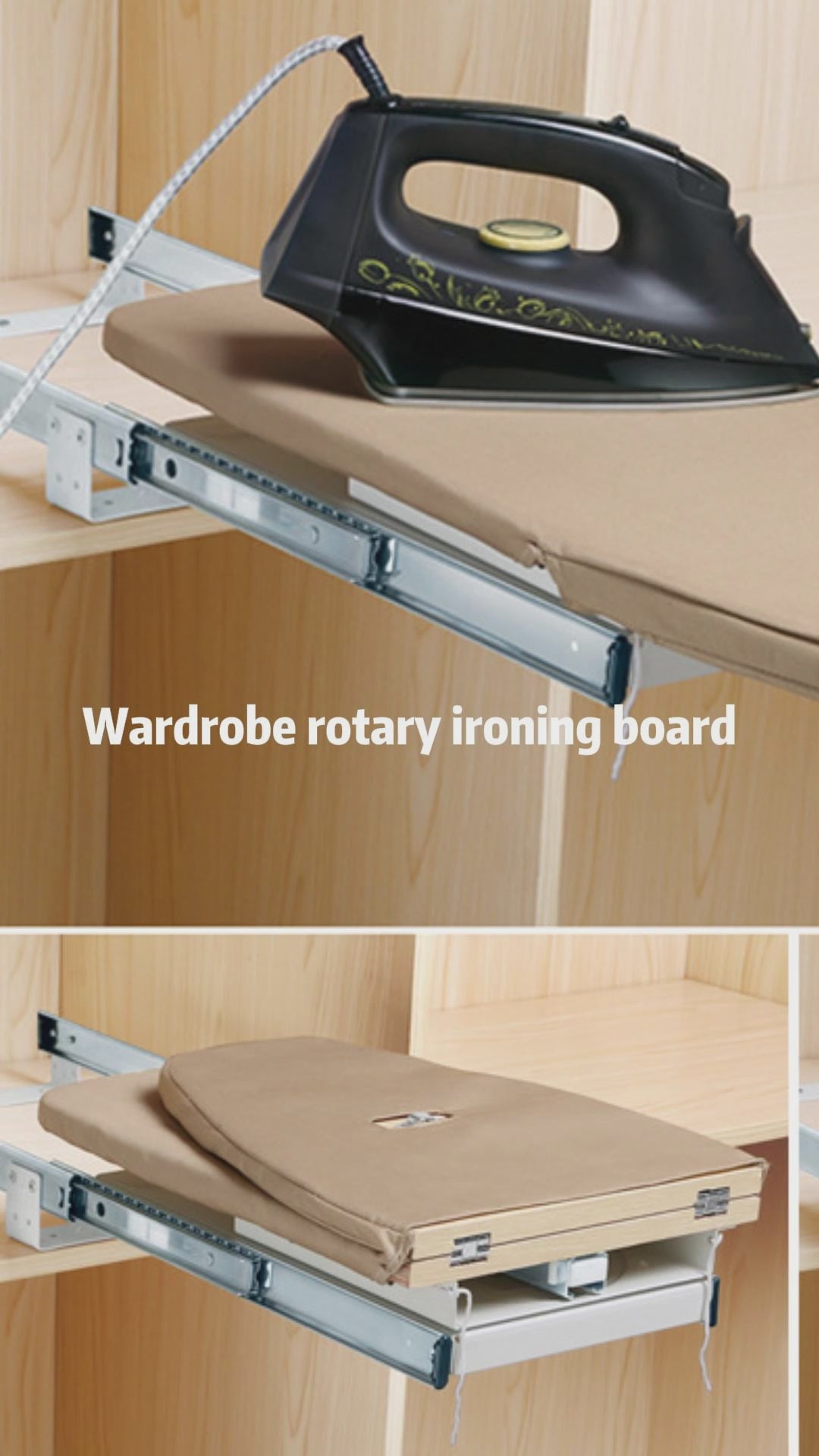Slide Out Swivel Ironing Board, Blue